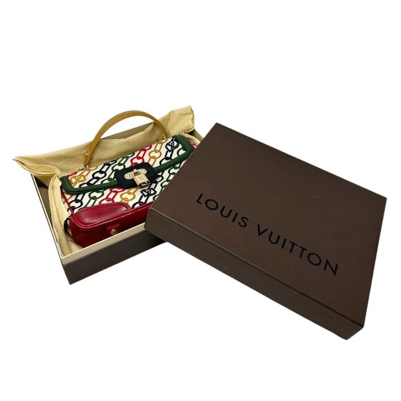 LOUIS VUITTON Vintage LV Logo Velvet Chain Dolly Bag Pochette [104062] - Picture 10 of 14